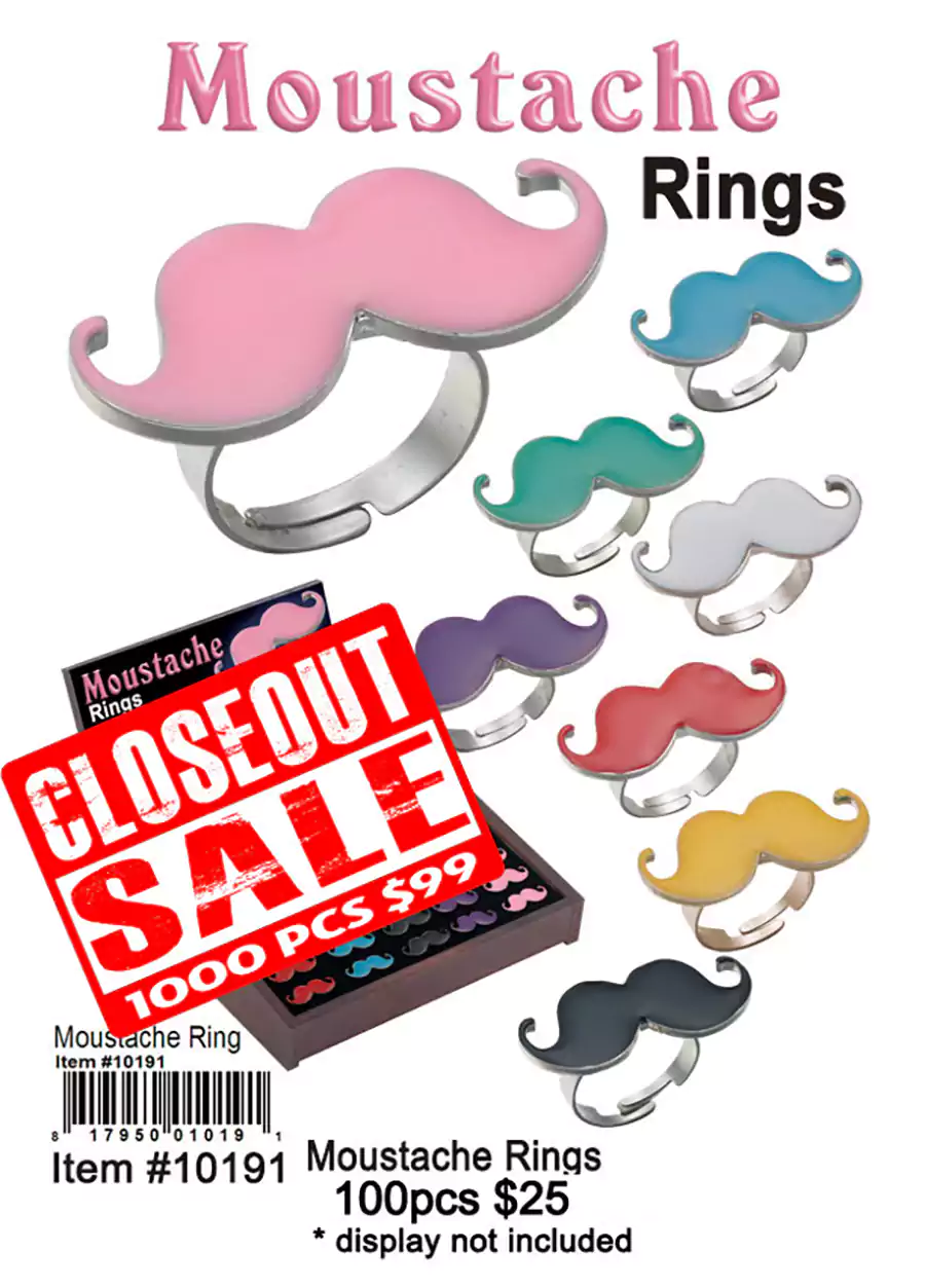 Clearance: Moustache Rings (CL)
